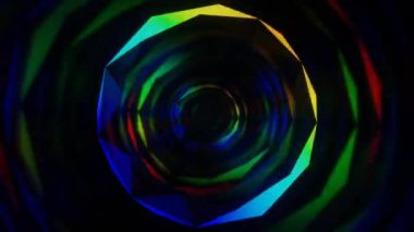 Canlı Gradyan Renkleriyle Soyut Kaleydoskopik Tünel