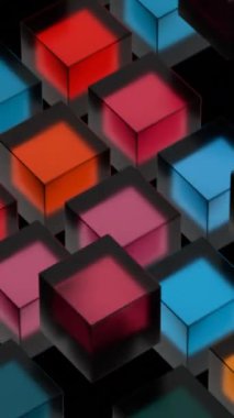 Geometrik Desende Soyut Renkli Küpler