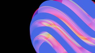 Parlak Renkler ve Kalın Mavi Tasarım ile Soyut Katmanlı Şekil