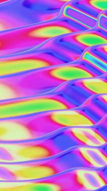 Vibrant Neon Gradient Waves with Fluid Patterns clipart