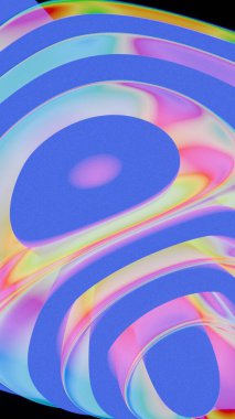 Mavi ve Pembe Eğimli Soyut Akış Şekilleri