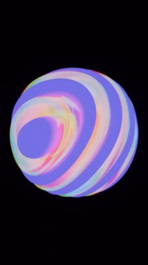 Parlak Renkler ve Kalın Mavi Tasarım ile Soyut Katmanlı Şekil