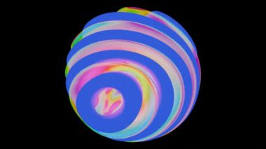 Parlak Renkler ve Kalın Mavi Tasarım ile Soyut Katmanlı Şekil