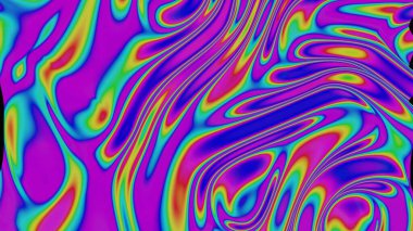 Psikedelik Renkler ve Sıvı Desenleriyle Canlı Soyut Dalgalar