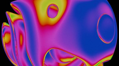 Psikedelik Soyut Akış Canlı Gökkuşağı Renkleri ve Sıvı Desenleriyle