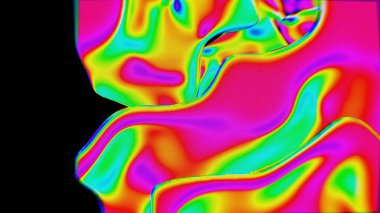Neon Renkleriyle Canlı Soyut Sıvı Şekiller