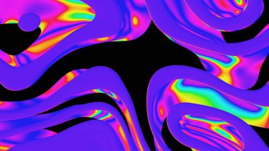 Neon Renkleriyle Canlı Soyut Sıvı Şekiller