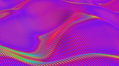 Canlı Soyut Çizgiler Renkli Dalgalı Desenler Oluşturuyor