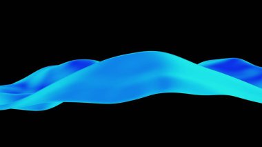 Abstract Blue Light Wave on Black Background clipart