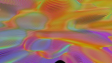 Renkli Gradyan Dalgaları ile Dinamik Soyut Manzara