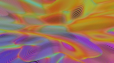 Renkli Gradyan Dalgaları ile Dinamik Soyut Manzara