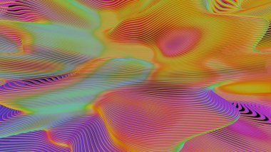 Renkli Gradyan Dalgaları ile Dinamik Soyut Manzara