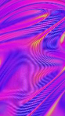 Neon Tonları ile Soyut Vibrant Gradyan Dalgaları