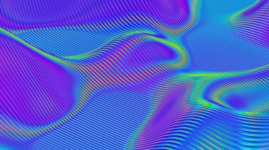 Neon Mavi ve Mor Renkli Soyut Dalgalar