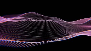 Noktalı desenli soyut Dijital Işık Dalgası