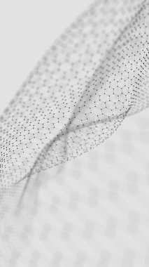 Altıgen Soyut Ağ Dalgası Beyaz Arkaplanda Siyah Noktalar