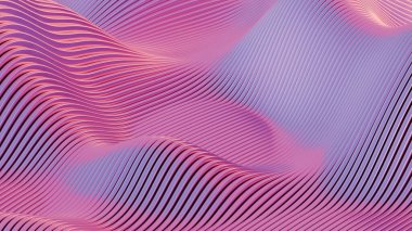 Soyut Akan Pembe ve Mor 3 Boyutlu Dalgalar