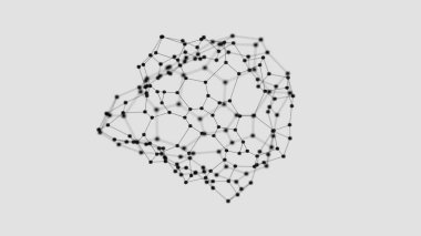 Siyah Düğümlerle Soyut Geometrik Ağ Yapısı
