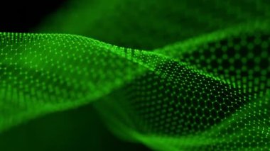 Soyut dalga arkaplanı. Parlak noktalı dijital arkaplan.