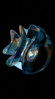 Gradyan Yansımalı Soyut Cam Heykel