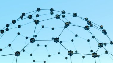 Siyah Düğümlerle Soyut Geometrik Ağ Yapısı