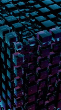 Gradyan Gökyüzü Arkaplanı Üzerine Soyut 3D Cam Küpler