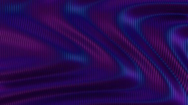 Pembe, mor ve maviyle dönen metalik dalgalar sıvı çizgileri ve canlı enerjisiyle dinamik ve soyut bir tasarım yaratır.