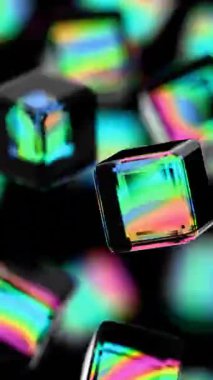 Parlayan ışıklar ve siyah ile soyut arkaplan