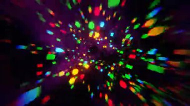Renkli ve soyut bir arkaplan ve birçok renkli ışık