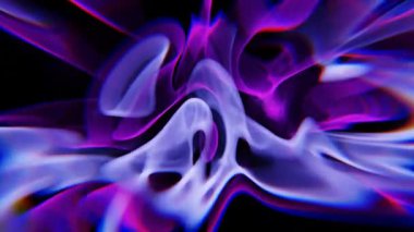 mor ve mavi kıvrımlı siyah bir arkaplan.