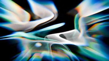 Mavi ve yeşil bir girdap içinde uçan beyaz bir kuş.