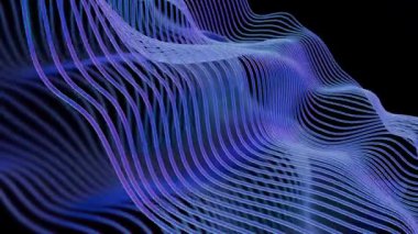 Siyah bir arkaplanda mavi ve mor dalga deseni