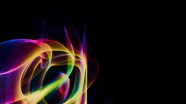 Siyah arka planda renkli bir duman girdabı