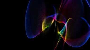 Siyah bir arkaplanda renkli soyut bir tasarım