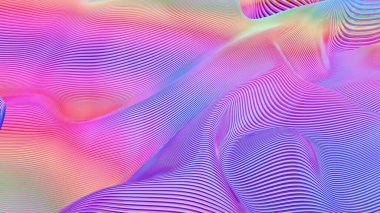 Dalgalı çizgileri olan renkli soyut bir arkaplan