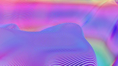 Dalgalı çizgileri olan renkli soyut bir arkaplan