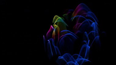 Siyah arka planda bir demet renkli ışık