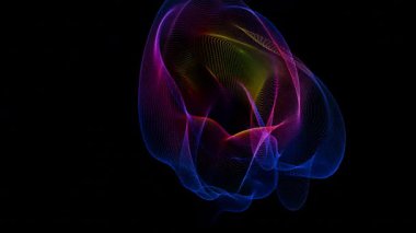 Siyah bir arkaplanda renkli soyut bir tasarım