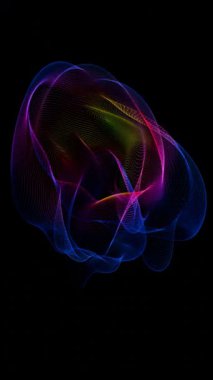 Siyah arkaplanı olan renkli bir nesne