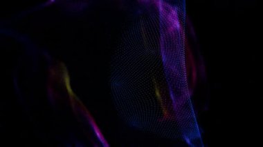 Uzun siyah saçlı ve renkli bir ışık saçan biri.