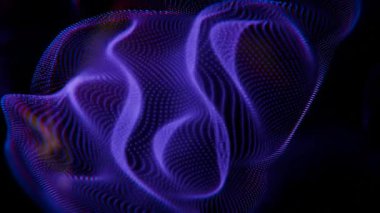 Mor ve kırmızı ışığı olan kalp şeklinde bir nesne.