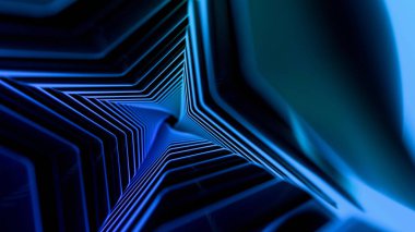 Mavi arkaplanın ortasında bir yıldız gösterilir