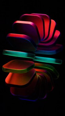 Farklı renklerde kurdelelerle siyah bir arkaplan.