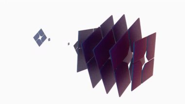 Hareket halindeki soyut geometrik şekiller