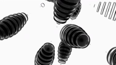 Hareket halindeki soyut siyah beyaz şekiller