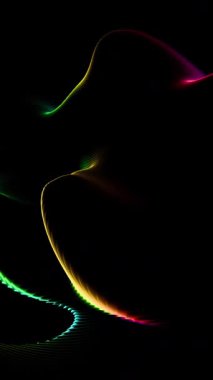 Siyah Arkaplanda Renkli Soyut Dalga Örnekleri