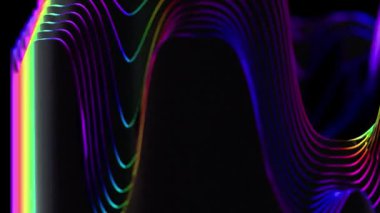 Siyah Arkaplanda Renkli Soyut Dalga Örnekleri