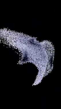 Siyah arkaplan üzerinde soyut parçacık hareketi