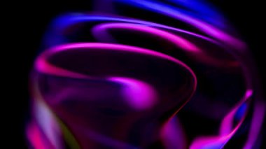 Siyah Arkaplanda Renkli Soyut Dalga Örnekleri