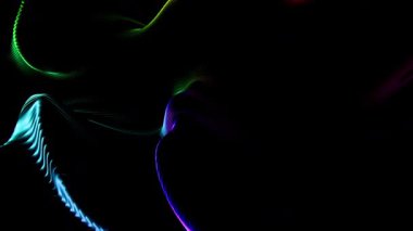 Siyah arkaplanda soyut renk dalga desenleri